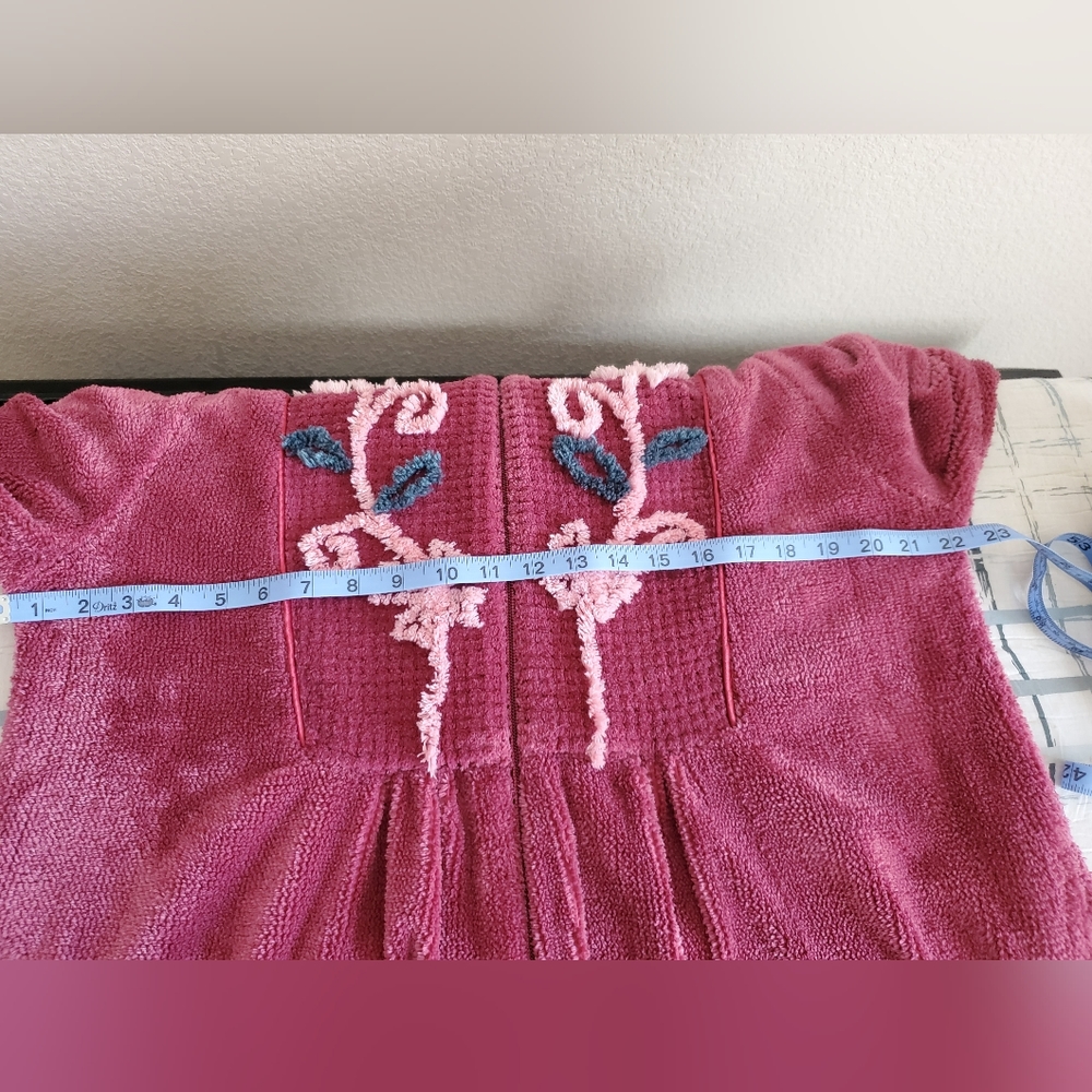 Plush Floral Embroidered Long Robe - Rose (Unbranded) - Picture 5 of 7
